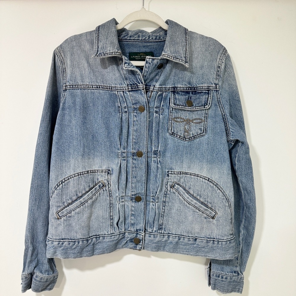 Vintage Y2K Lauren Jeans Co Ralph Lauren Denim Jacket Womens XL Light Wash